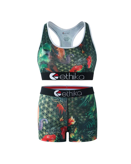 ETHIKA Women's Two-Piece Vest Shorts Swimsuit with Sweat-Absorbing and Quick-Drying Fabric