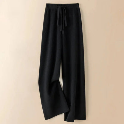 Women's High Waist Thick Knitted Soft Elastic Straight Sweatpants