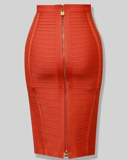 Women's Zipper O-Shape Skirt with Elastic Bodycon Fit