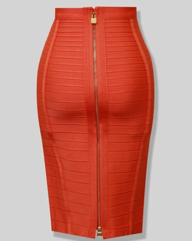 Women's Zipper O-Shape Skirt with Elastic Bodycon Fit