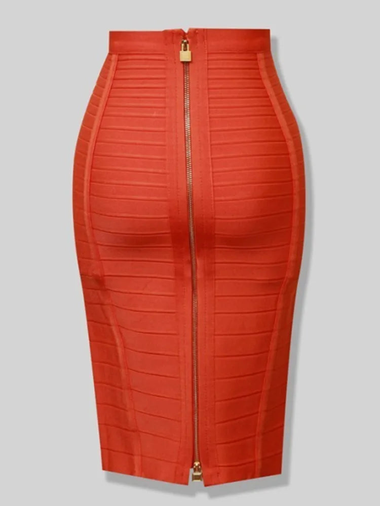 Women's Zipper O-Shape Skirt with Elastic Bodycon Fit