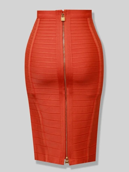 Women's Zipper O-Shape Skirt with Elastic Bodycon Fit