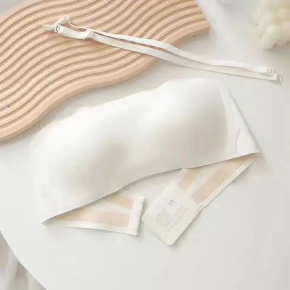 Seamless Strapless Tube Top Bra for Women – Thin Non-Slip Push-Up Design