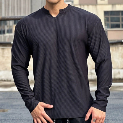 Loose Long-Sleeved Ribbed Drape Men's Sweater