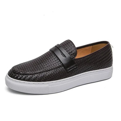 Men's Slip-On Loafers - Casual Faux Leather Shoes