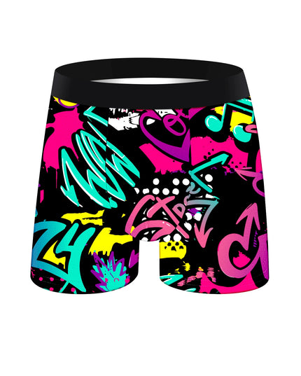5-Piece Men’s Graffiti-Print Boxer Brief Set – Soft, Comfortable & Skin-Friendly