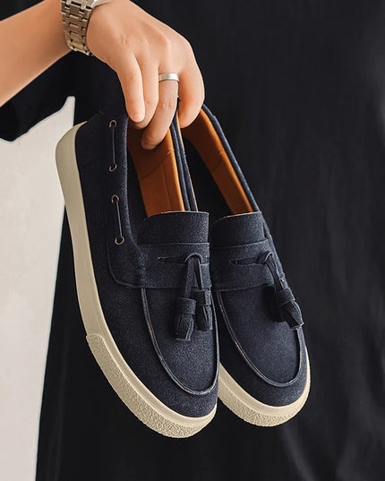 Luxury Men's Suede Tassel Loafers – Comfortable Stylish Dress Shoes