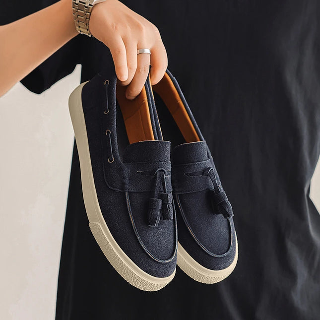 Luxury Men's Suede Tassel Loafers – Comfortable Stylish Dress Shoes