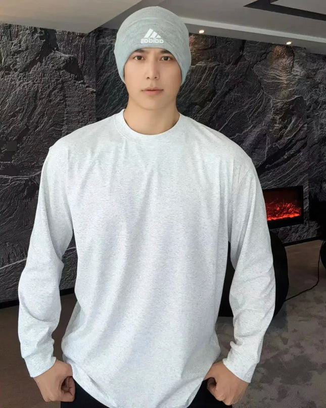 Men's Cotton Long Sleeve Casual Loose Fit Sweater