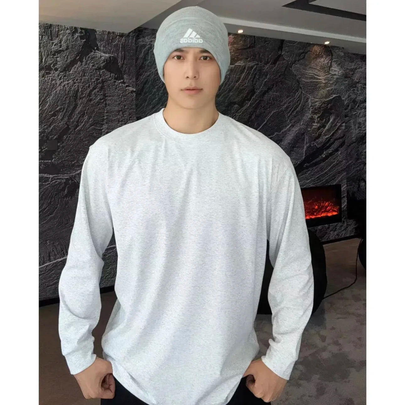 Men's Cotton Long Sleeve Casual Loose Fit Sweater