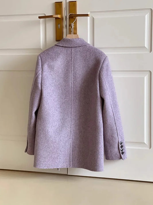 Women's Wool Suit Jacket - Short & Stylish Outerwear