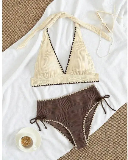High-Waist Women's Bikini Swimsuit Set