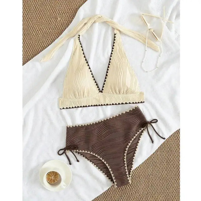 High-Waist Women's Bikini Swimsuit Set