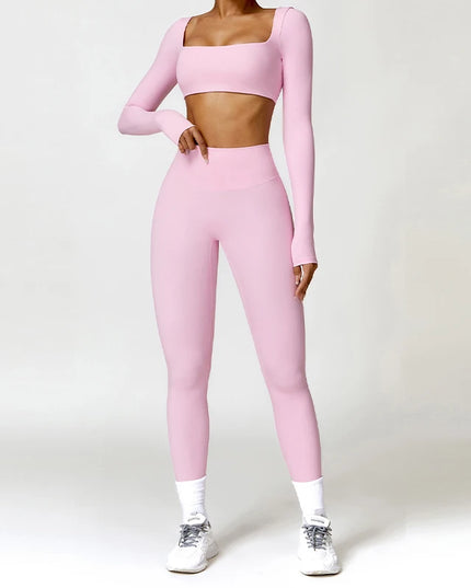 2-Piece Women's Yoga Set: Long Sleeve Bra and Leggings 