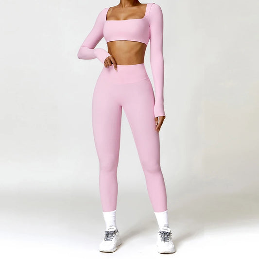 2-Piece Women's Yoga Set: Long Sleeve Bra and Leggings 