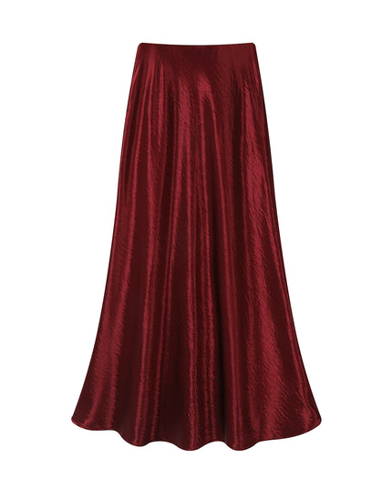 Elegant Loose High-Waisted Satin Skirt for Women