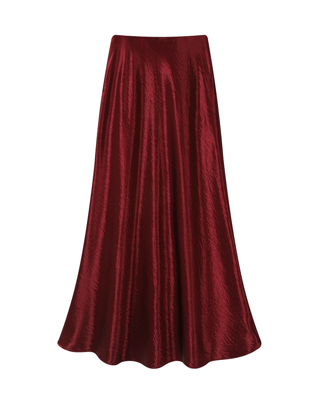 Elegant Loose High-Waisted Satin Skirt for Women
