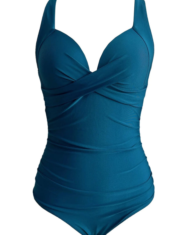 Elegant Ruched One-Piece Swimsuit for Women