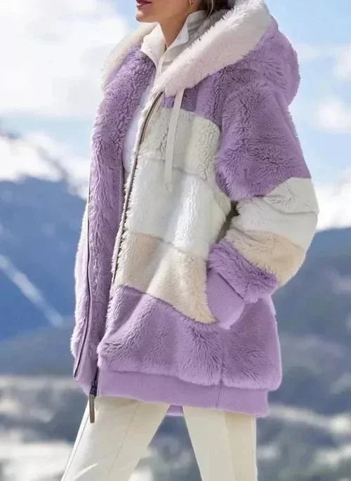 Oversized Hooded Plush Jacket for Women