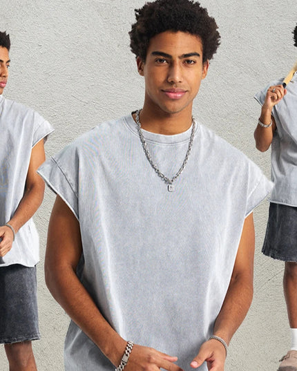 ZODF Unisex Cotton Tank Top – Oversized Loose Fit Sleeveless Vest