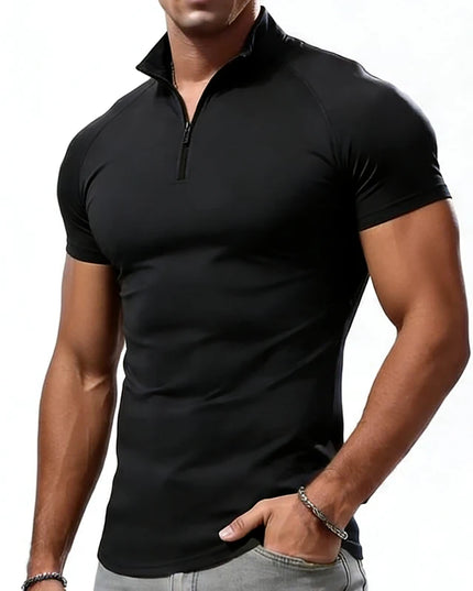 Men's Slim Fit Zipper Neck T-Shirt