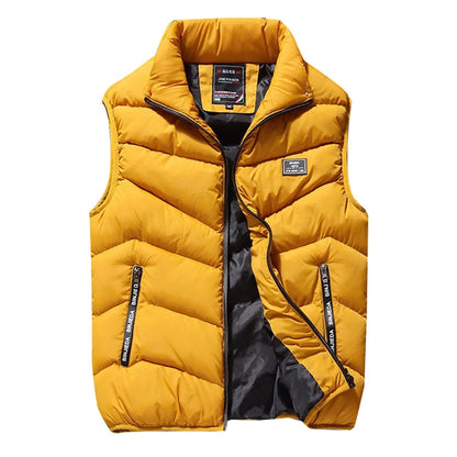 Men's Padded Vest Jacket with Zipper Pockets - Lightweight & Warm