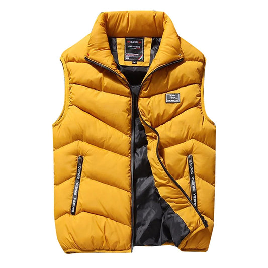 Men's Padded Vest Jacket with Zipper Pockets - Lightweight & Warm