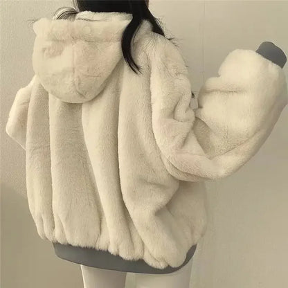 Women's Plus Size Thick Parka Jacket – Casual Oversized Zip-Up Hooded Double-Sided