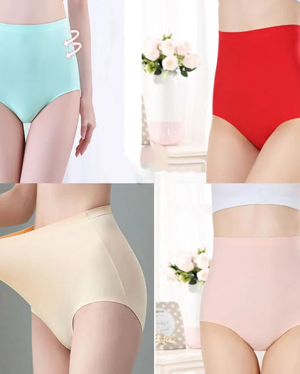 8-Pack Women’s Ice Silk Seamless Triangle Briefs - Comfortable, Tight Fit, Elastic Underwear Set