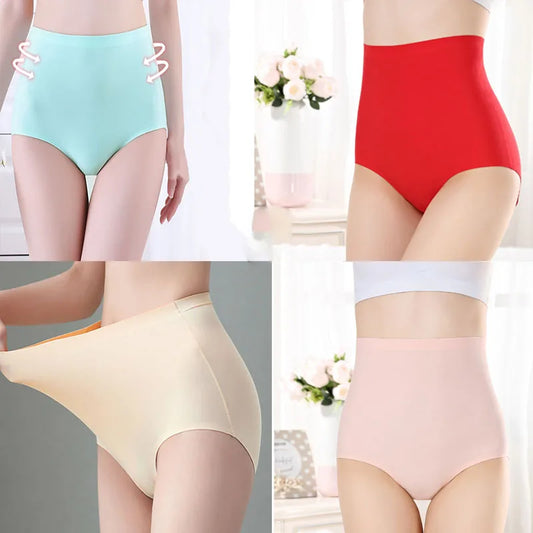 8-Pack Women’s Ice Silk Seamless Triangle Briefs - Comfortable, Tight Fit, Elastic Underwear Set