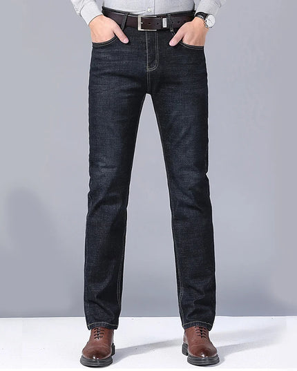 Men's Straight Fit Denim Jeans - Classic & Durable Men's Casual Straight Leg Denim Pants