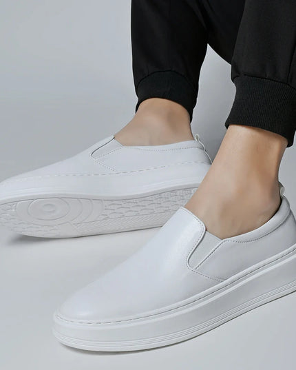 Men's Genuine Leather Slip-On Casual Shoes with Soft Sole