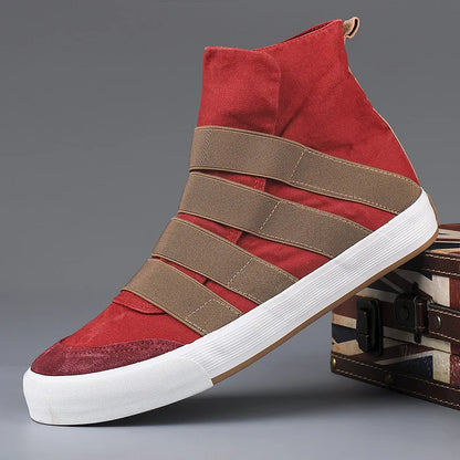 Men's High Top Slip-On Canvas Sneakers - Stylish & Comfortable Flats