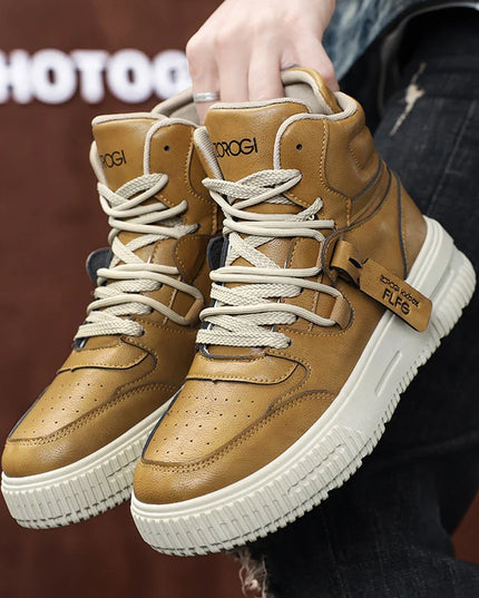 Men's High-Top Casual Faux Leather Boots