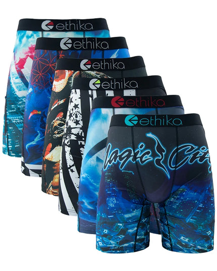 ETHIKA 6-Pack Men’s Breathable Boxer Briefs