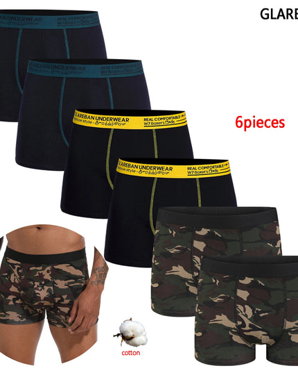 6-Pack Cotton Boxer Briefs for Men – Comfortable & Breathable Underwear Set
