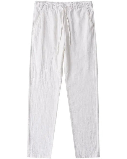 Men's Casual Lightweight Cotton Linen Wide Leg Pants