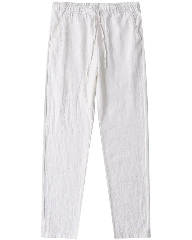 Men's Casual Lightweight Cotton Linen Wide Leg Pants