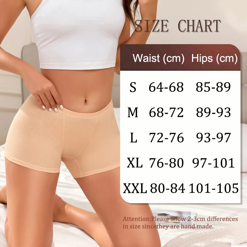 Set of 4 Women's Cotton Striped High-Waist Underwear