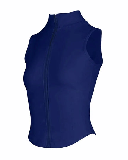 Women's Sleeveless Zip-Up Athletic Sweat Vest Jacket - Various Colors
