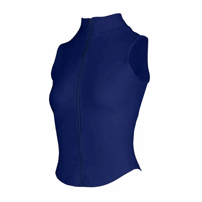 Women's Sleeveless Zip-Up Athletic Sweat Vest Jacket - Various Colors
