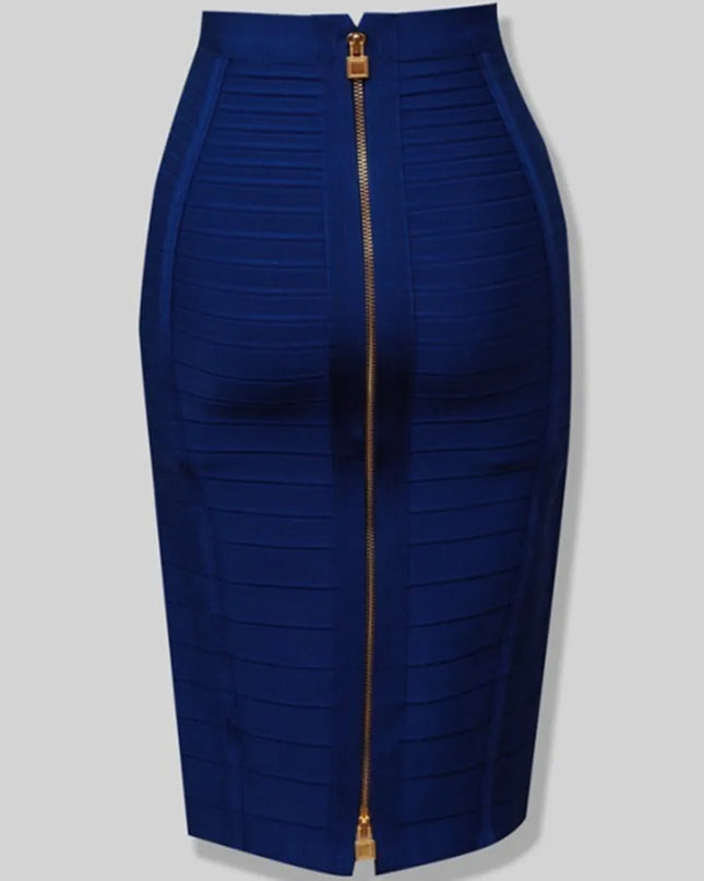 Women's Zipper O-Shape Skirt with Elastic Bodycon Fit