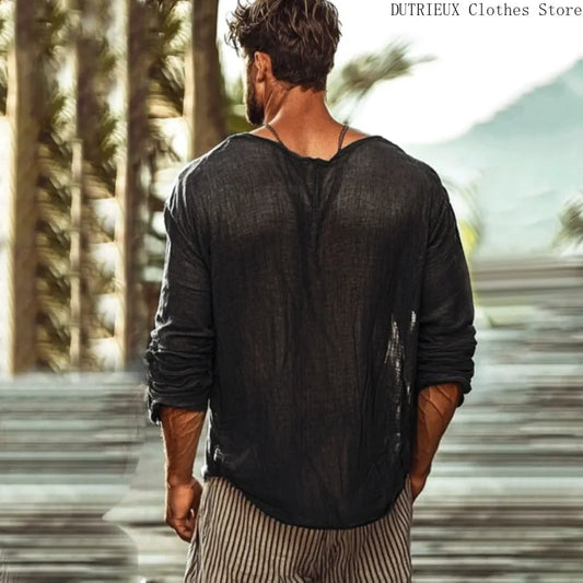 Slim Fit & Breathable Men's Casual T-Shirt & Sweater – Oversized, Loose Fit