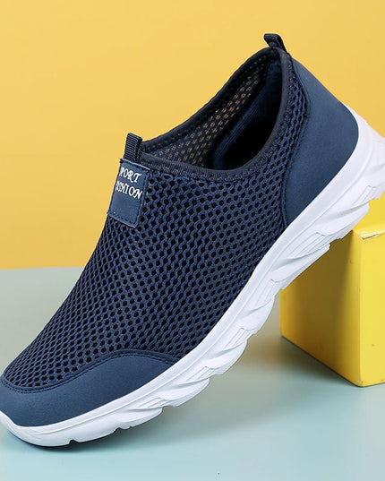 Mens Non-Slip Mesh Breathable Soft and Comfortable Flat-Soled Sneakers