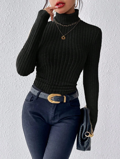 Women’s Long Sleeve Slim Fit Stretch Knitted Sweater