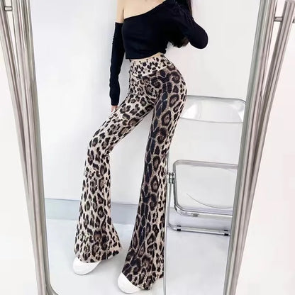 Women's Slim High Waist Striped Flare Pants