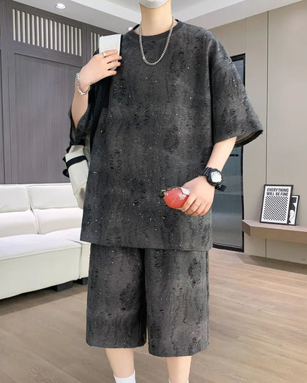 Men's Loose Fit 2-Piece T-Shirt and Shorts Set