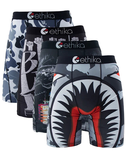 ETHIKA 4-Pack Men's Breathable Boxer Briefs