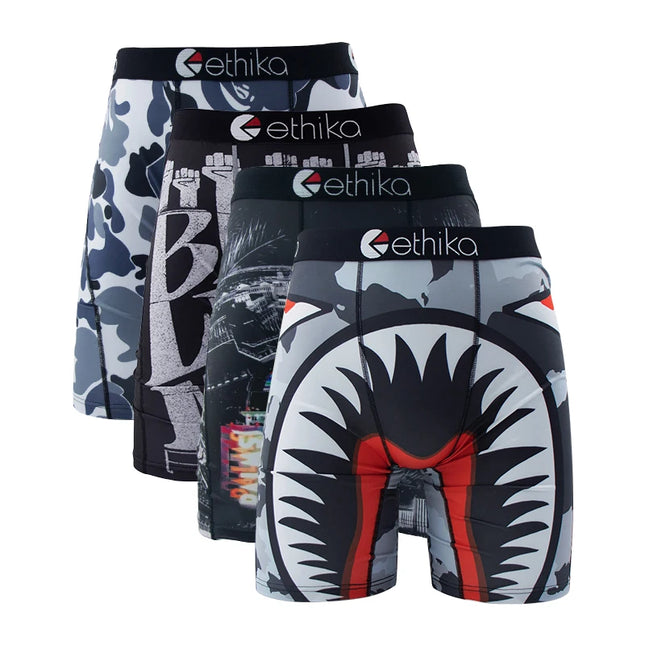 ETHIKA 4-Pack Men's Breathable Boxer Briefs