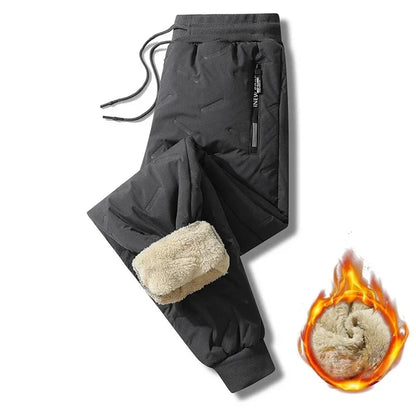 Men's Thick Plush Fleece Thermal Joggers - Faux Wool Sweatpants